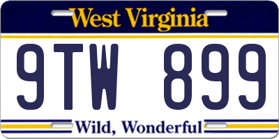 WV license plate 9TW899