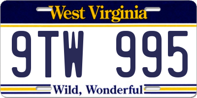 WV license plate 9TW995