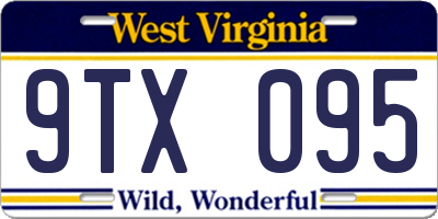 WV license plate 9TX095