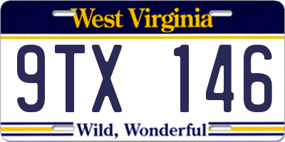 WV license plate 9TX146