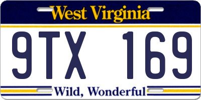 WV license plate 9TX169