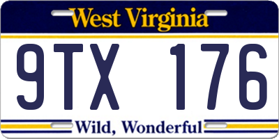 WV license plate 9TX176