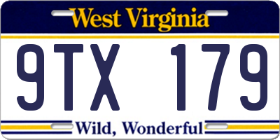 WV license plate 9TX179