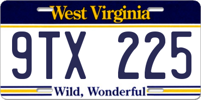 WV license plate 9TX225