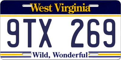 WV license plate 9TX269