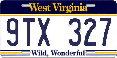 WV license plate 9TX327