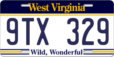 WV license plate 9TX329