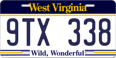 WV license plate 9TX338