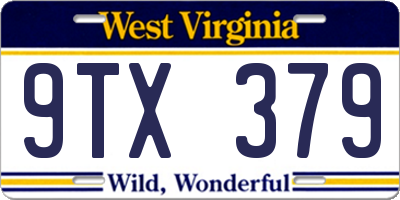 WV license plate 9TX379