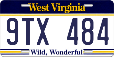 WV license plate 9TX484