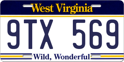 WV license plate 9TX569