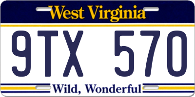 WV license plate 9TX570