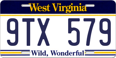 WV license plate 9TX579