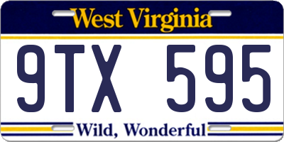 WV license plate 9TX595