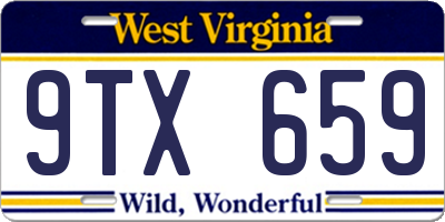 WV license plate 9TX659