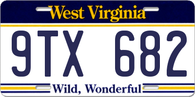 WV license plate 9TX682