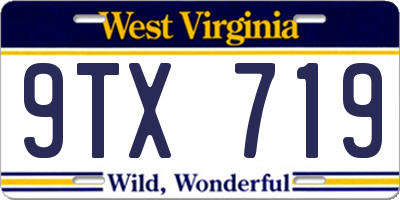 WV license plate 9TX719