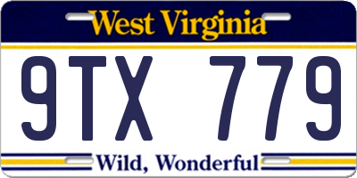 WV license plate 9TX779