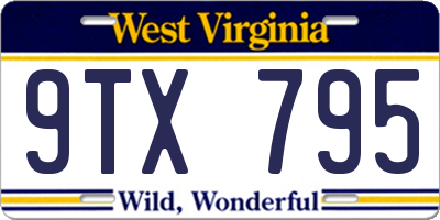 WV license plate 9TX795