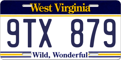 WV license plate 9TX879