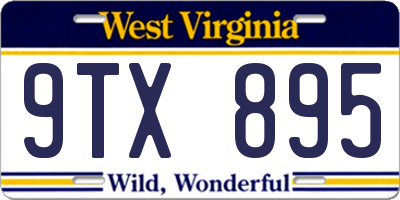 WV license plate 9TX895