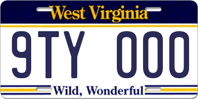 WV license plate 9TY000