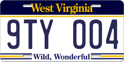 WV license plate 9TY004