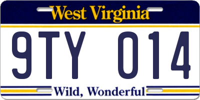 WV license plate 9TY014