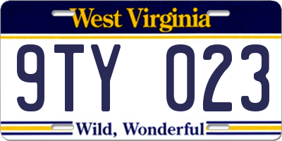 WV license plate 9TY023