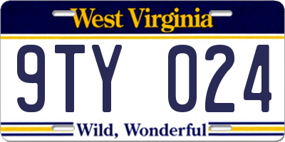 WV license plate 9TY024