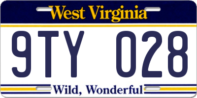 WV license plate 9TY028