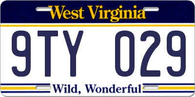 WV license plate 9TY029