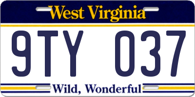 WV license plate 9TY037