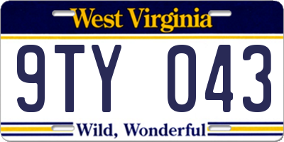 WV license plate 9TY043