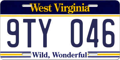 WV license plate 9TY046