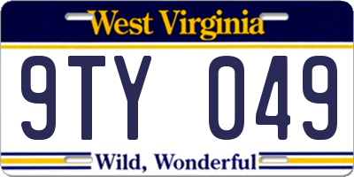 WV license plate 9TY049