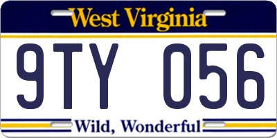 WV license plate 9TY056