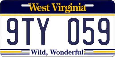 WV license plate 9TY059