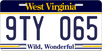 WV license plate 9TY065