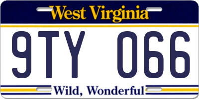 WV license plate 9TY066