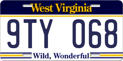 WV license plate 9TY068