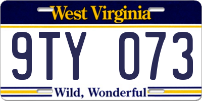 WV license plate 9TY073