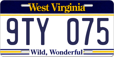 WV license plate 9TY075