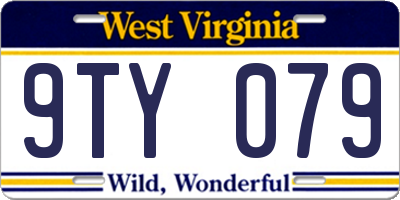 WV license plate 9TY079