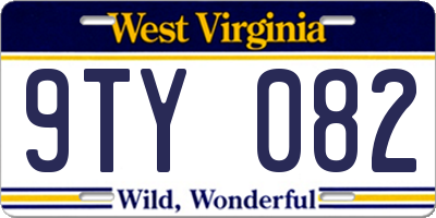 WV license plate 9TY082