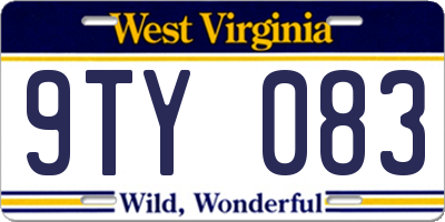 WV license plate 9TY083