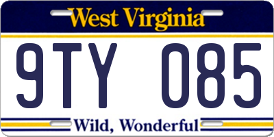 WV license plate 9TY085