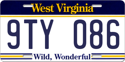WV license plate 9TY086