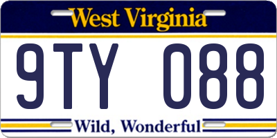 WV license plate 9TY088