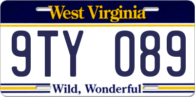 WV license plate 9TY089